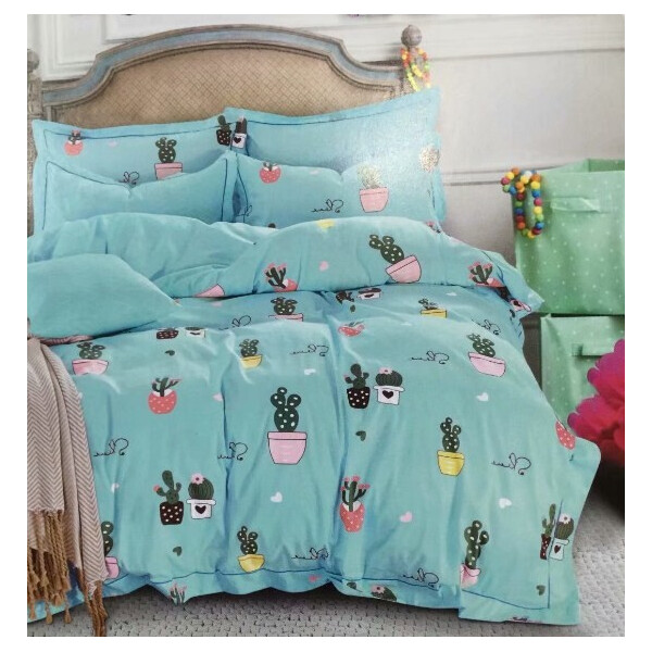 

Постельное белье CottonTwill Сатин Кактусы Детский Голубой 147x112 см