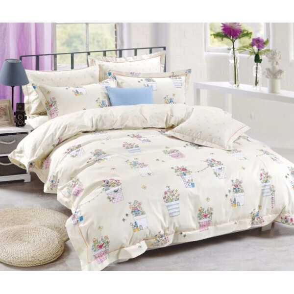 

Постельное белье CottonTwill Сатин Цветочные горшки Детский Белый 147x112 см