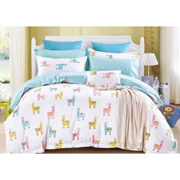 

Постельное белье CottonTwill Сатин с животными Ламы 1-спальный Разноцветный 145x215 см