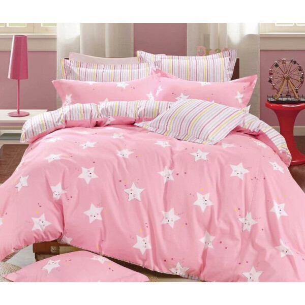 

Постельное белье CottonTwill Сатин Звёздочка на розовом 1-спальный Розовый 145x215 см