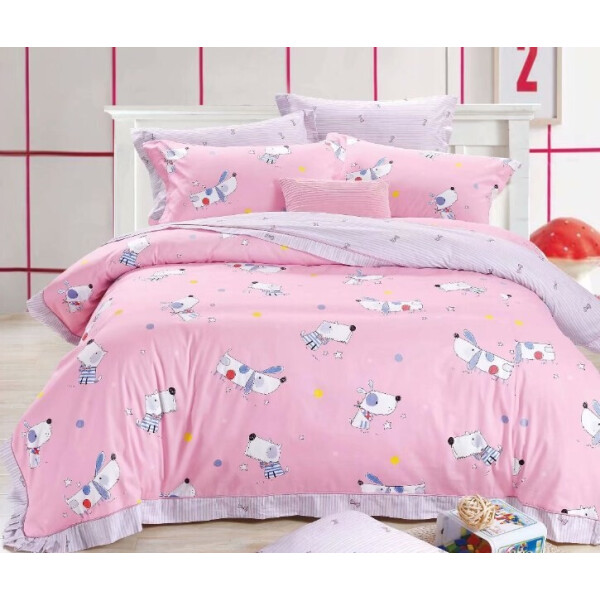 

Постельное белье CottonTwill Сатин Собачки 1-спальный Розовый 145x215 см