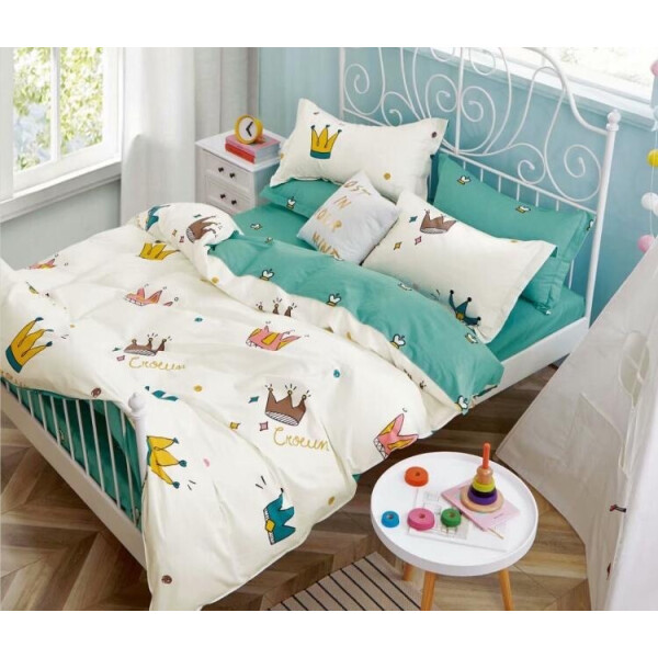 

Постельное белье CottonTwill Сатин Короны на белом 1.5-спальный 145x215 см