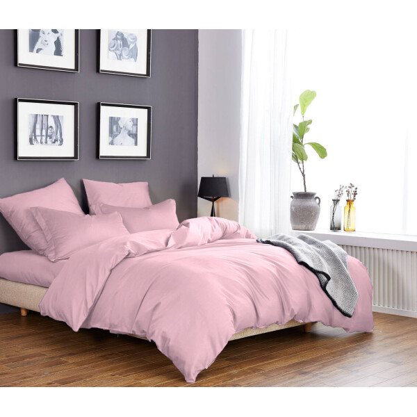 

Постельное белье CottonTwill Сатин Однотонный сатин Евро Светло-розовый 200x220 см