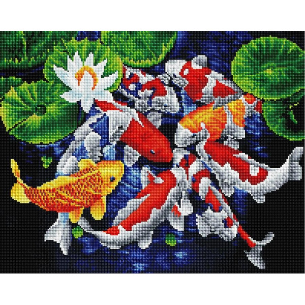 

Алмазная мозаика - Карпы кои 40x50 см