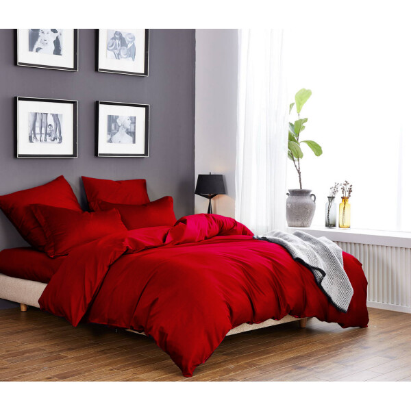 

Постельное белье CottonTwill Сатин Однотонный сатин Евро Красный 200x220 см