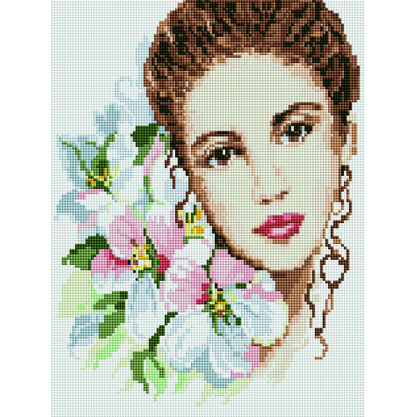 

Алмазная мозаика - Девушка-весна 40x30 см