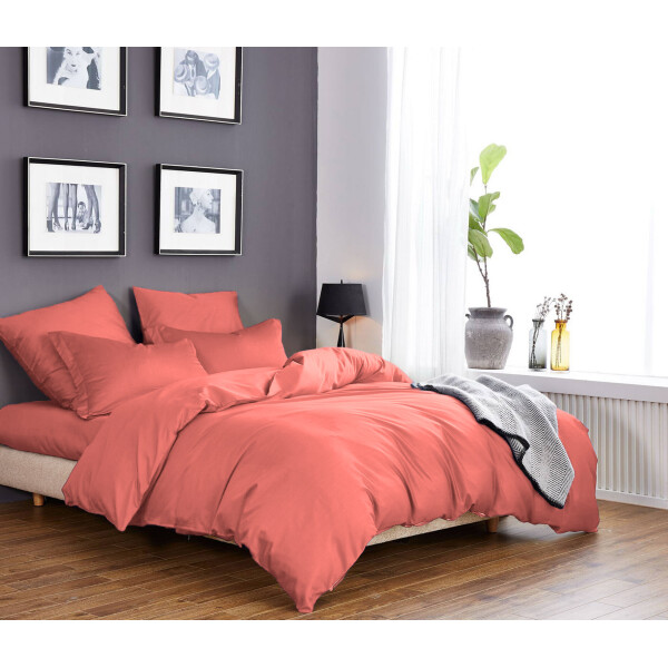 

Постельное белье CottonTwill Сатин Однотонный сатин Семейный Лососевый 2 х 145х215 см