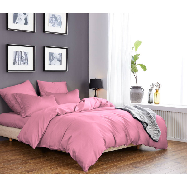 

Постельное белье CottonTwill Сатин Однотонный сатин 2-спальный Розовый 175x215 см