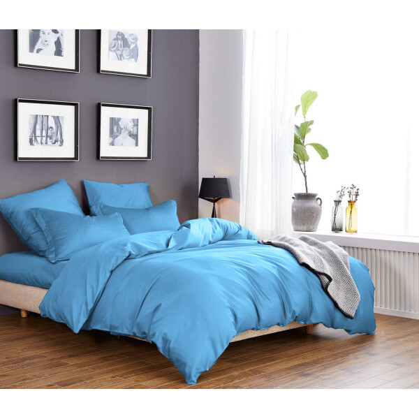 

Постельное белье CottonTwill Сатин Однотонный сатин 2-спальный Светло-голубой 175x215 см