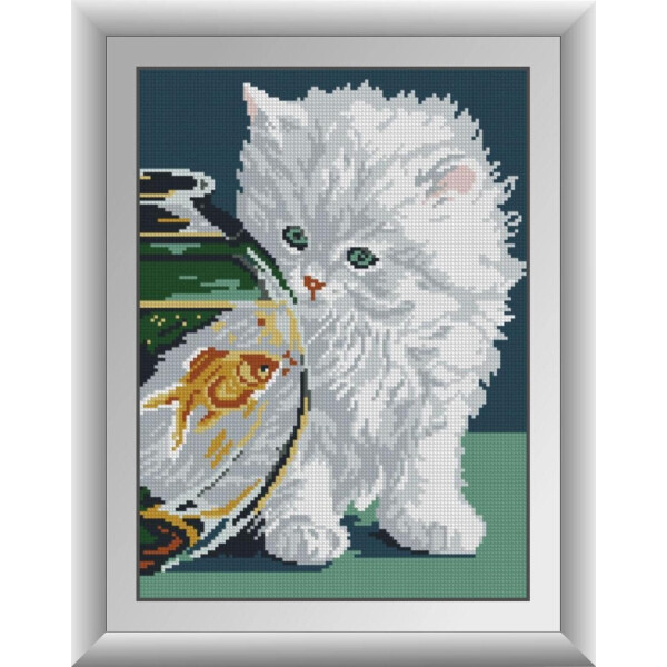 

Белый котенок. Dream Art. Набор алмазной живописи 27*37 см