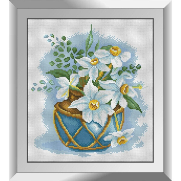 

Нарциссы в вазе. Dream Art. Набор алмазной живописи 30*34 см