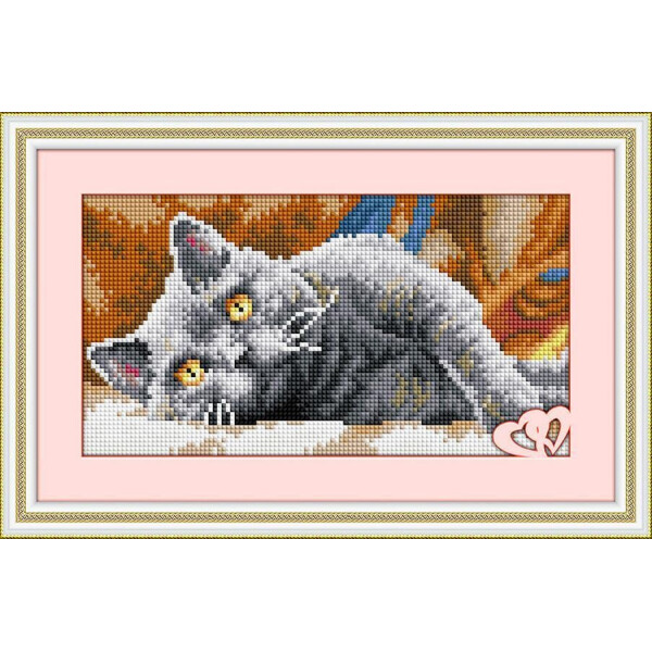 

Дымчатый кот 1. Dream Art. Набор алмазной живописи 14,5*29,5 см