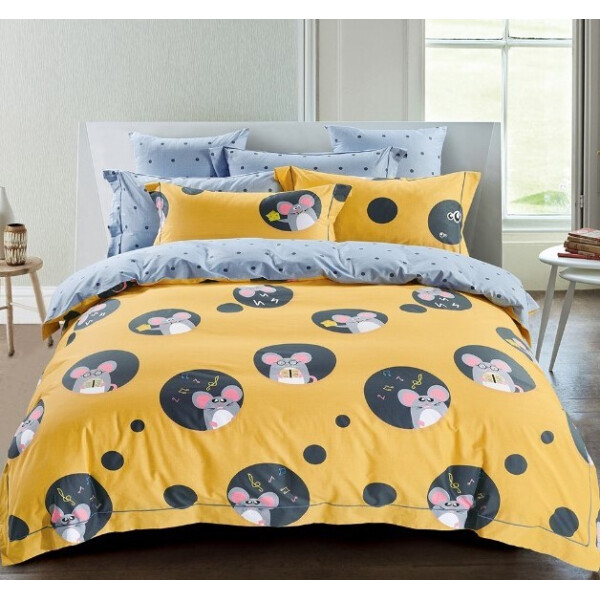 

Постельное белье CottonTwill из сатина Сырные мышки Детский Желтый 147x112 см