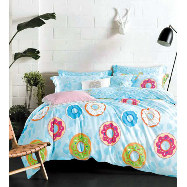 

Постельное белье CottonTwill с пирожными Пончики Детский Голубой 147x112 см