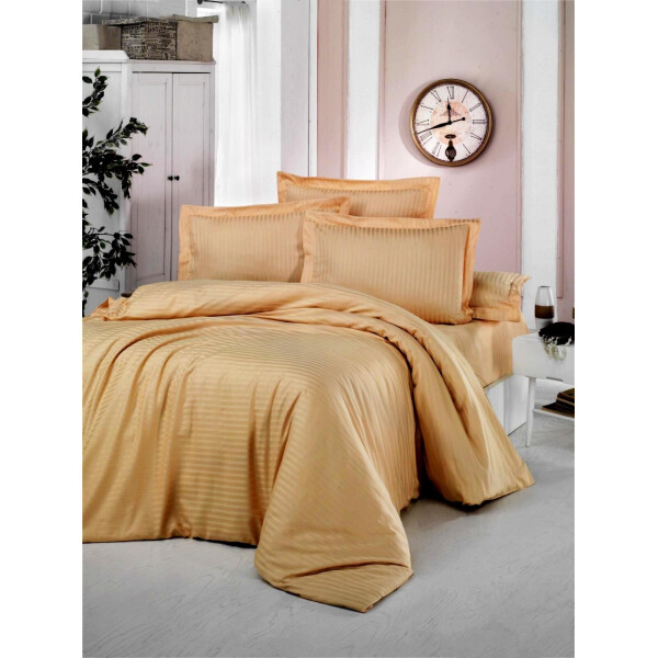 

Постельное белье CottonTwill Страйп сатин Золотой Турция 1-спальный 145x215 см