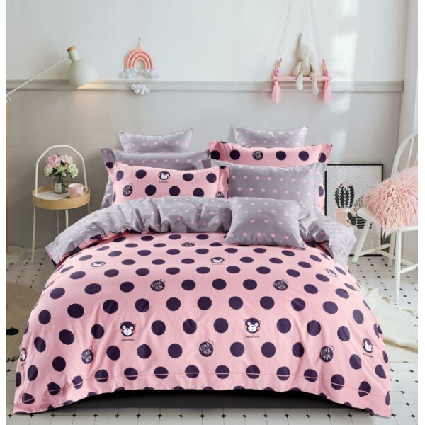 

Постельное белье CottonTwill из сатина Горохи Евро Розовый 200x220 см