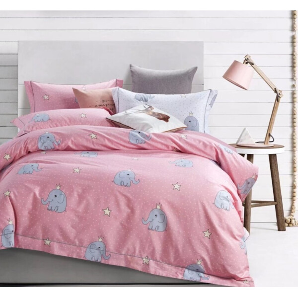 

Постельное белье CottonTwill детское из сатина Слоники Евро Розовый 200x220 см