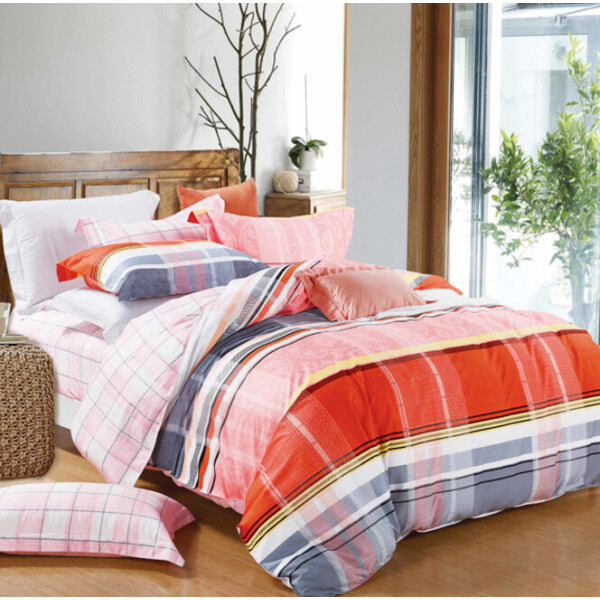 

Постельное белье CottonTwill полосы и клетка Эдуард 2-спальный Розовый 175x215 см