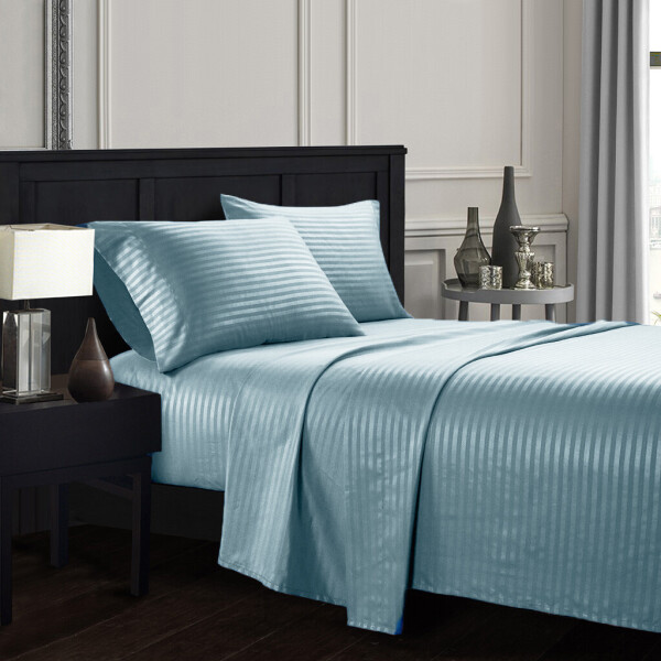 

Постельное белье CottonTwill Страйп сатин Евро Голубой 200x220 см