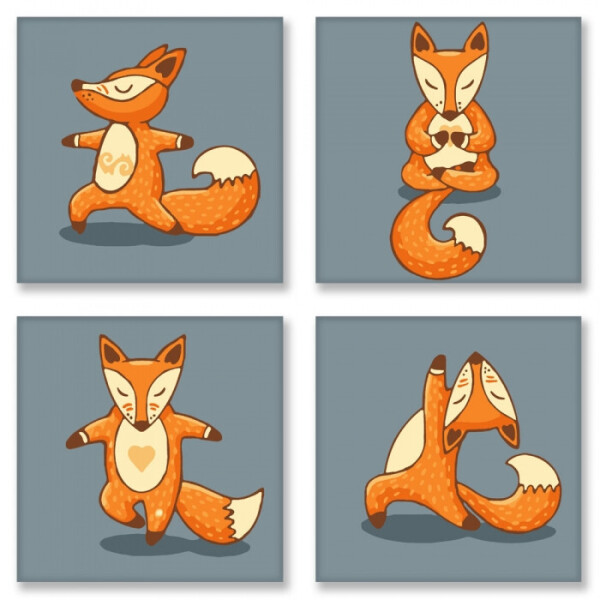 

Набор для росписи по номерам "полиптих" - "Yoga-fox"