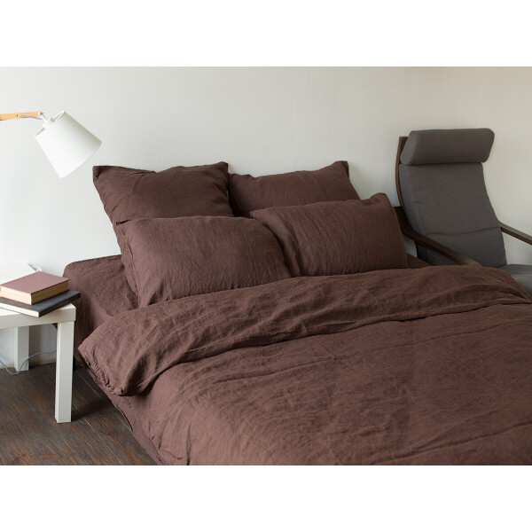 

Льняное постельное бельё CottonTwill 2-спальный Коричневый 175x215 см