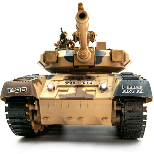 

Большой танк LCF T90 со звуком 1:18 с управляемой пневмопушкой Песочный