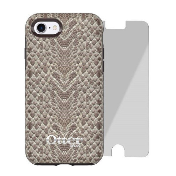 

Чехол кожаный противоударный Symmetry Strada Limited Edition + защитное стекло Alpha Glass для Iphone 7/8/SE 2020 Stone Serpent
