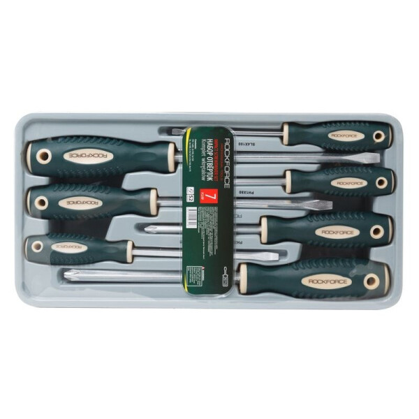 

Набор отверток магнитных Profi S2, 7 пр. (PH: 1x80,2х100,3х150мм; SL: 4x100, 5.5х125, 6.5х150, 8х1, RF-20713 ROCKFORCE