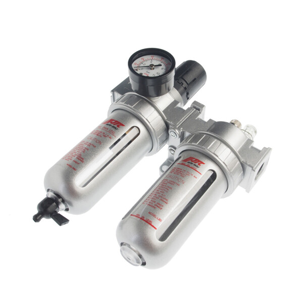 

Блок подготовки воздуха лубрикатор, осушитель 1/2” пластик. переключ. 150PSI 3000л/мин. 125мл, 5555 JTC