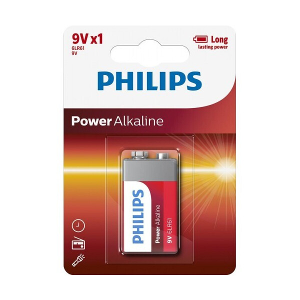 

Батарейка Philips Power Alkaline 6LR61 BLI 1 (6LR61P1B/10)