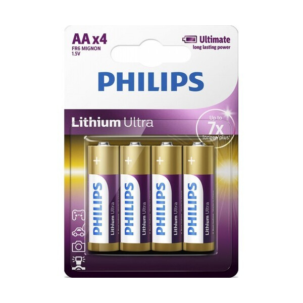 

Батарейка Philips Lithium Ultra AA BLI 4 (FR6LB4A/10)