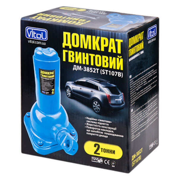 

Домкрат механ. телескоп 2т ST-107B/Высота подъема 390 мм. 4кг Vitol