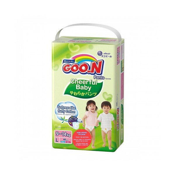 

Подгузники-трусики CHEERFUL BABY для детей (размер L, унисекс, 48 шт) (843285)
