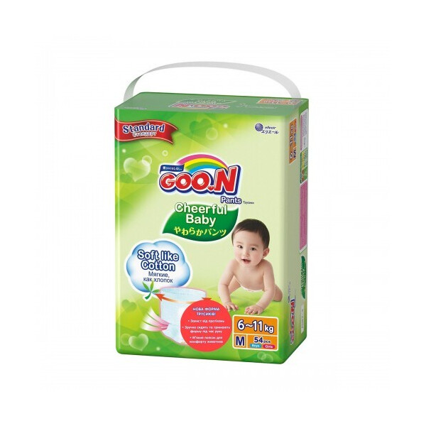 

Подгузники-трусики CHEERFUL BABY для детей (размер M, унисекс, 54 шт) (843284)