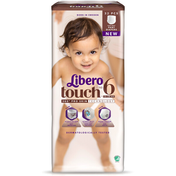 

Подгузники-трусики Libero Touch Pants 6, 13-20 кг, 32 шт.