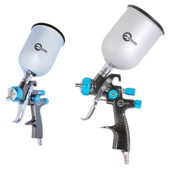 

LVLP BLUE NEW Професс. краскопульт 1.4мм, в.мет.бачок 600мл., mах 1.5атм (PT-0133 Intertool)