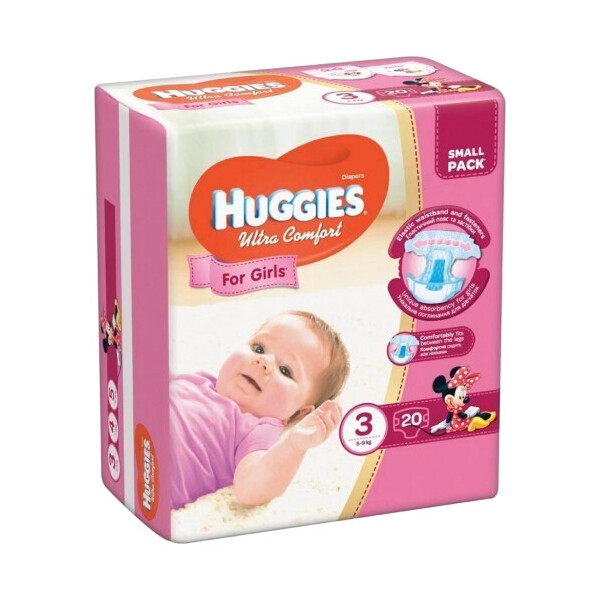 

Подгузники Huggies Ultra Comfort 3 Conv для девочек, 5-9кг, 20 шт.