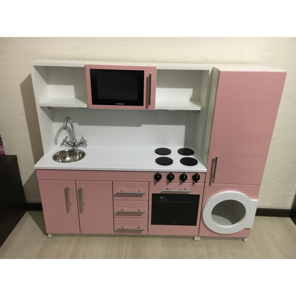 

Игровой набор VHRD Детская кухня Огромная с плитой, раковиной, духовкой и микроволновой печью и холодильником Розовый (VD007)