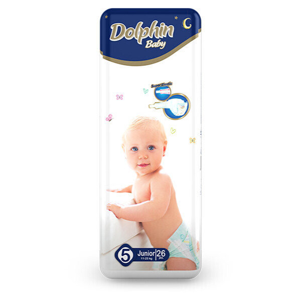 

Подгузники Dolphin Junior 5, 11-25 кг, 26 шт.