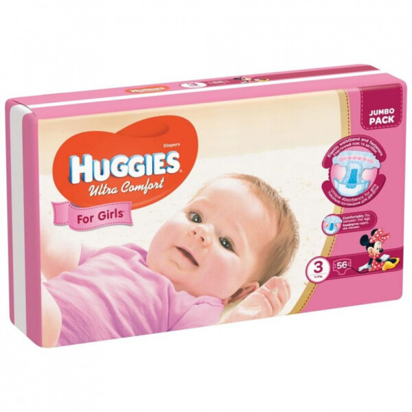 

Подгузники для девочек Huggies, 5-9 кг, 56 шт.