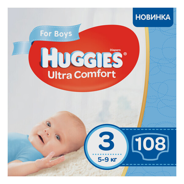 

Подгузники Huggies Ultra Comfort Box 3 для мальчиков, 108 шт.