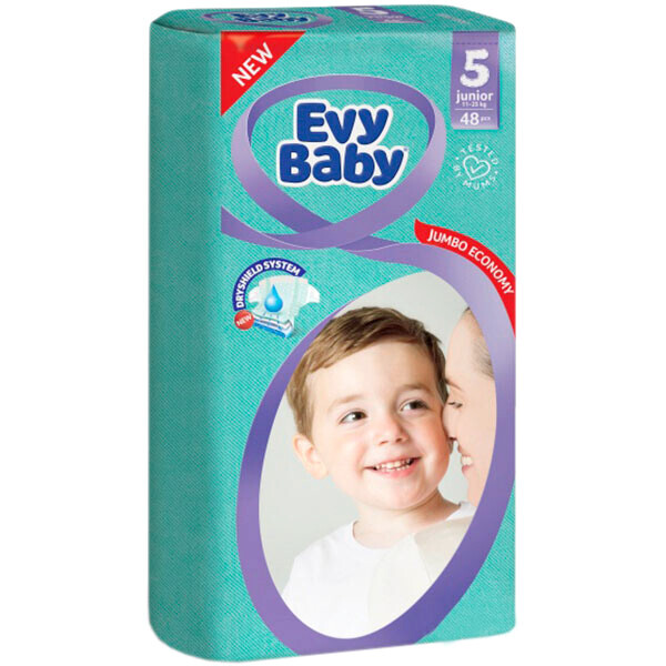 

Подгузники детские Evy Baby Jumbo Economy 5 Junior, 11-25 кг, 48 шт.