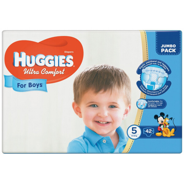 

Подгузники для мальчиков Huggies Ultra Comfort, 12-22 кг, 42 шт.