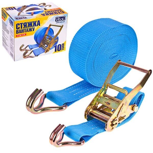

Стяжка груза 10Т. ST-200-10 BL 75мм х 10м color box ST-200-10 BL