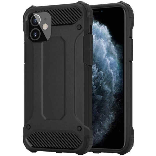 

Бронированный противоударный TPU+PC чехол Immortal для Apple iPhone 12 (5.4") (Черный) (930872)