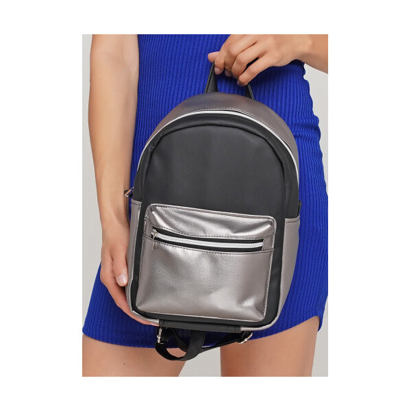 

Рюкзак Sambag Talari MSSP комбинация черного с металиком жіночий молодіжний