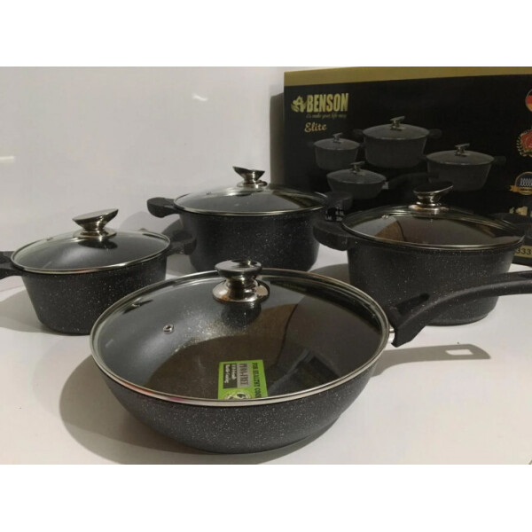 

Набор посуды из 8 предметов Benson Elite BN 333 Black