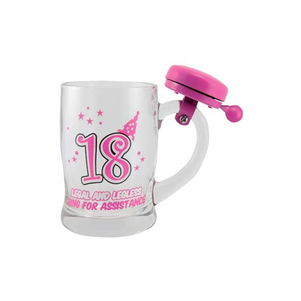 

Кружка для пива "18" розовая