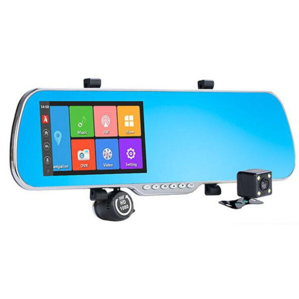 

Сенсорное зеркало-регистратор Android DVR X5 заднего вида 5 с видеорегистратором,2 камеры,GPS,WiFI