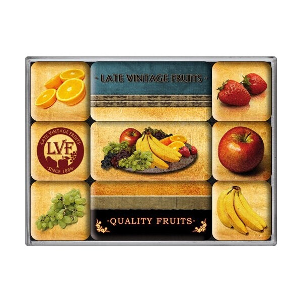 

Набор из 9 магнитов "Quality Fruits" Nostalgic Art (83006)